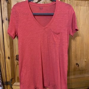 Madewell whisper cotton v-neck pocket tee (1009)